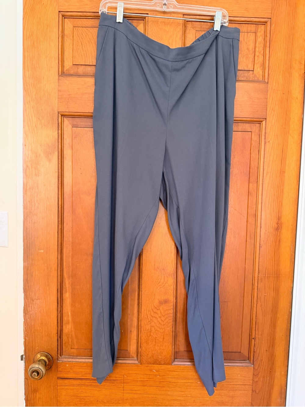 Eileen Fisher Slate Gray Wide-Leg Draped Pants